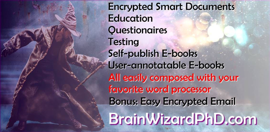 BrainWizardPhd self-publish encrypted smart documents